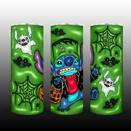 3D Inflate Halloween 20oz Sublimation 20oz Tumbler Image Puff Stitch