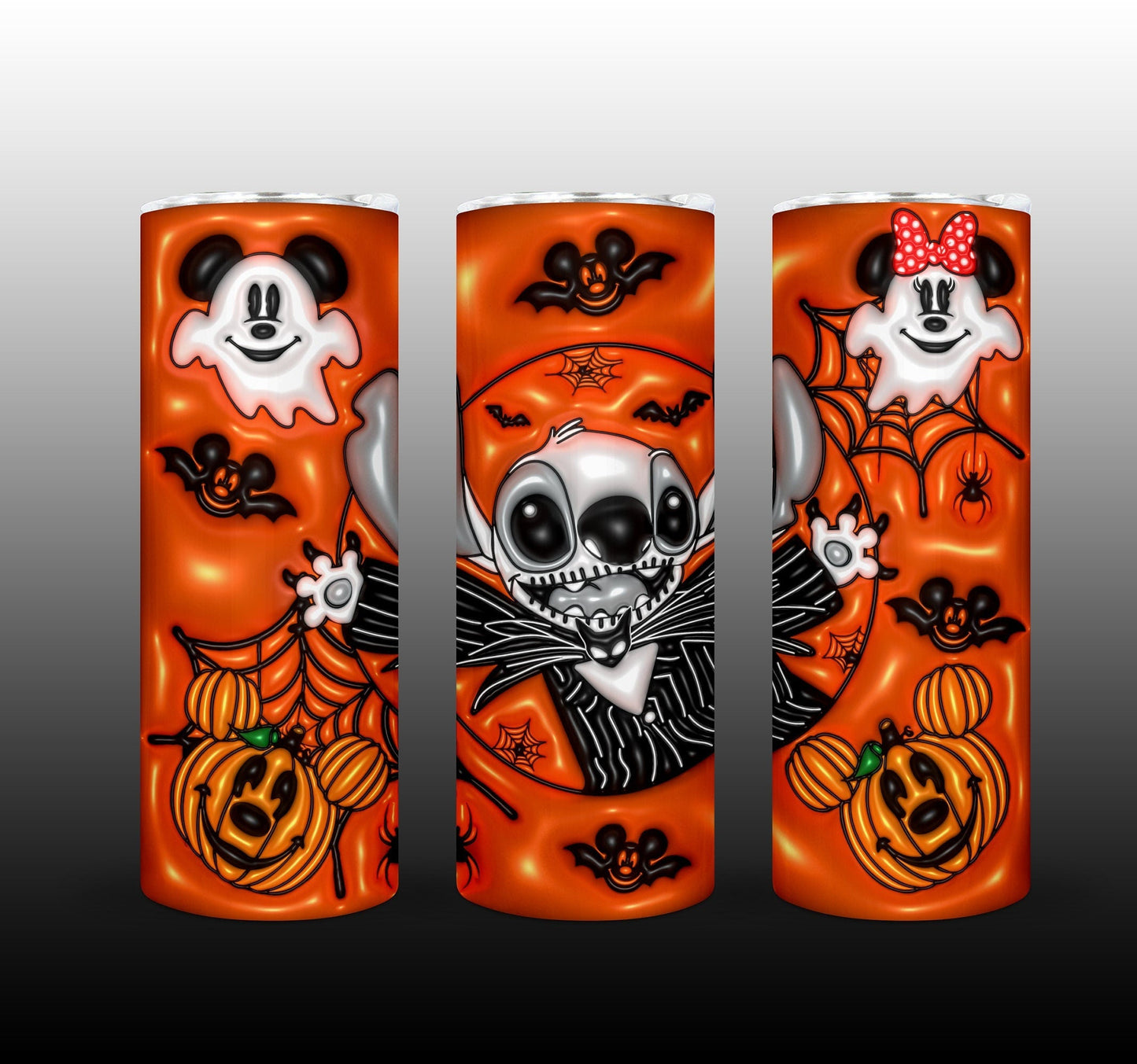 3D Inflate Halloween 20oz Sublimation 20oz Tumbler Image Puff Stitch