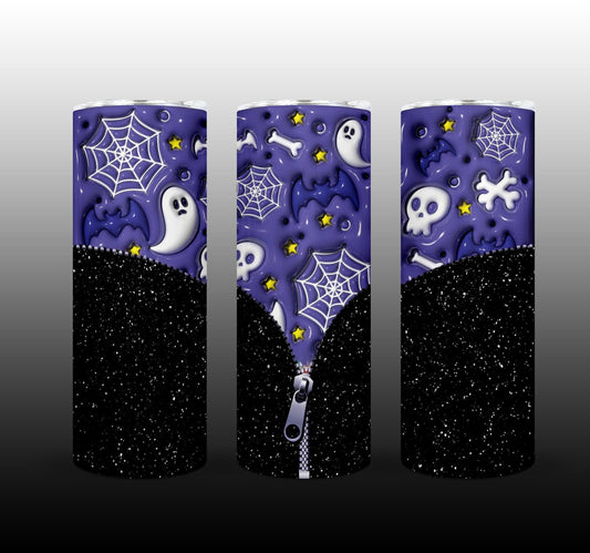 3D Inflate Halloween 20oz Sublimation 20oz Tumbler Image Puff Ghosts