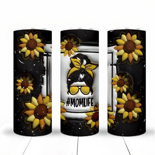 Inflate Sunflowers Sublimation 20oz Tumbler Image Puff