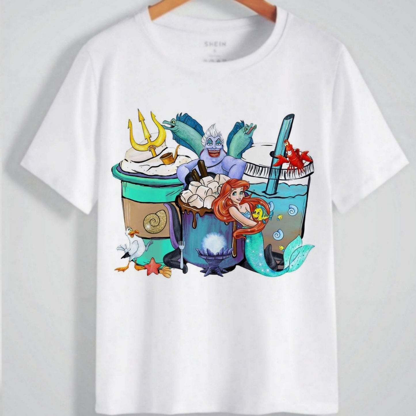 Mermaid Coffee T-shirt Image DTF/Sublimation