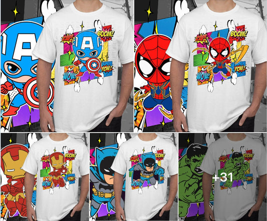 35 Chibi SuperHero Turtles Sublimation T-Shirt Image Bundle