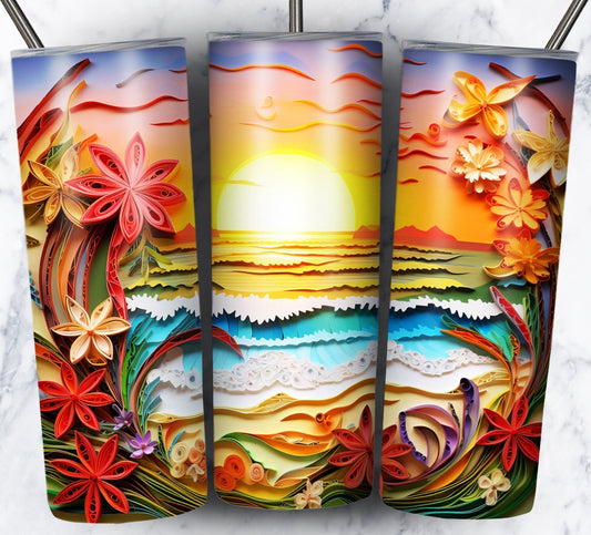 Paper Beach Sublimation 20oz Tumbler Image