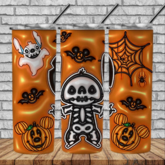 Halloween 3D Inflate Sublimation 20oz Tumbler Image Puff