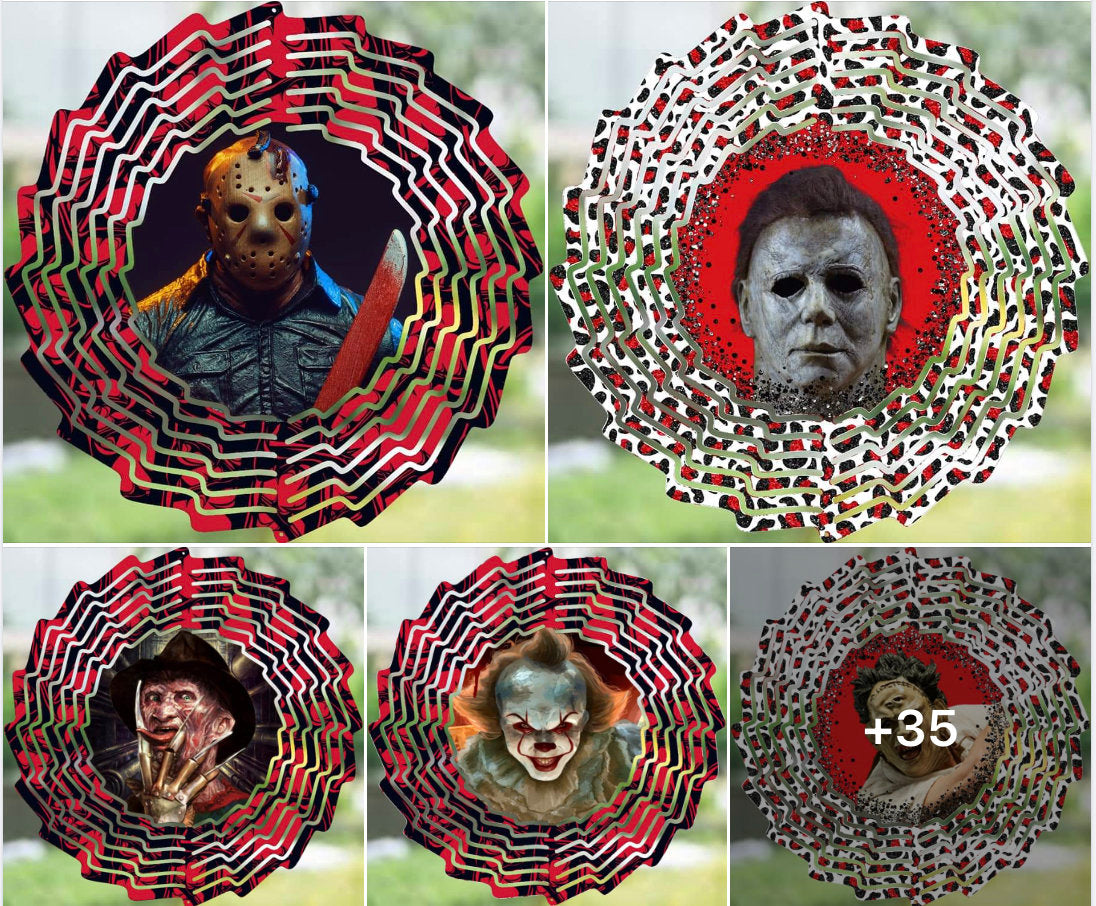 30 Horror Wind Spinner Sublimation Images Bundle