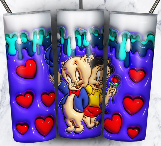 3D Inflate Cartoon Sublimation 20oz Tumbler Image Puff