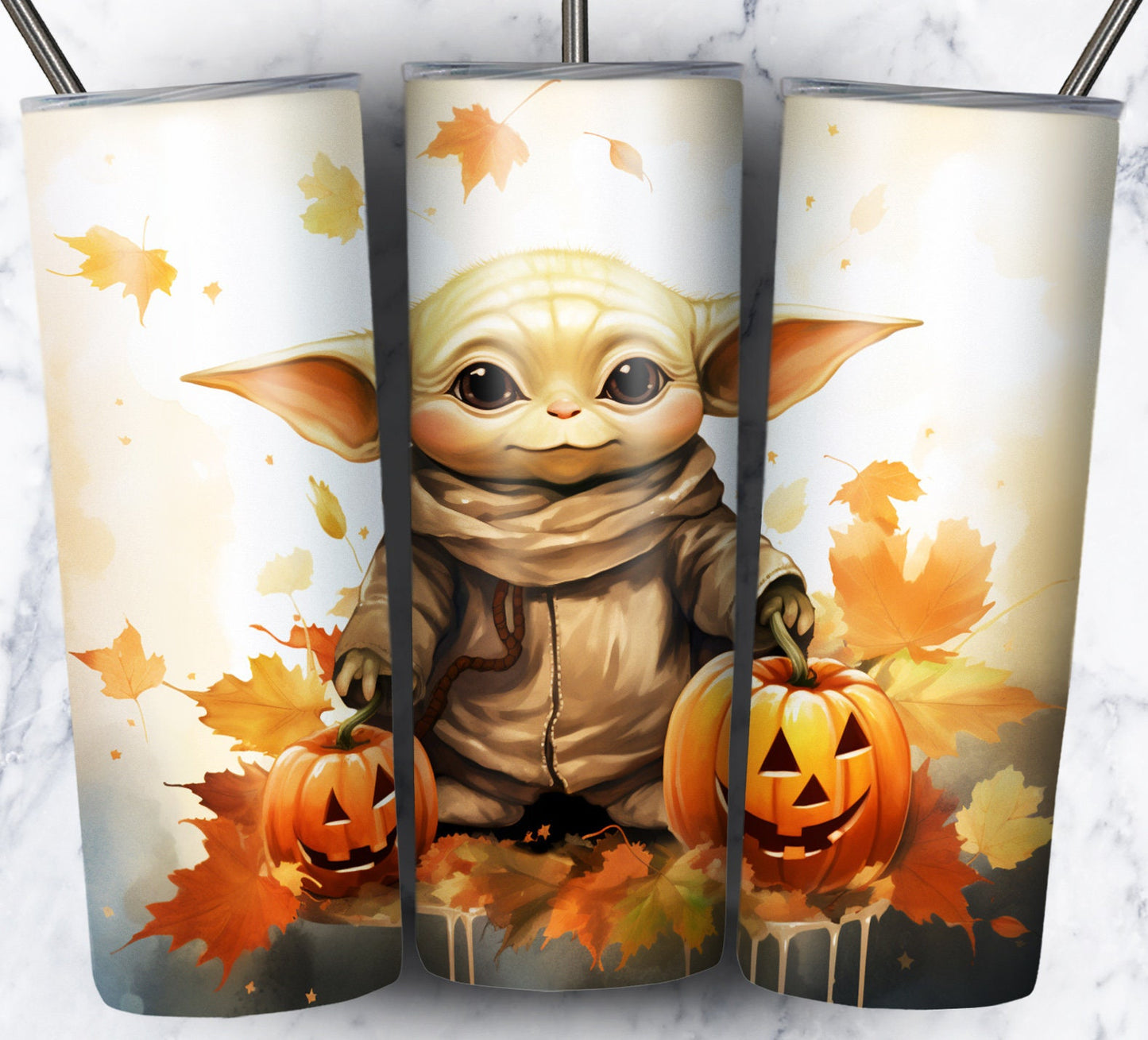 Fall Cartoon Sublimation 20oz Tumbler Image