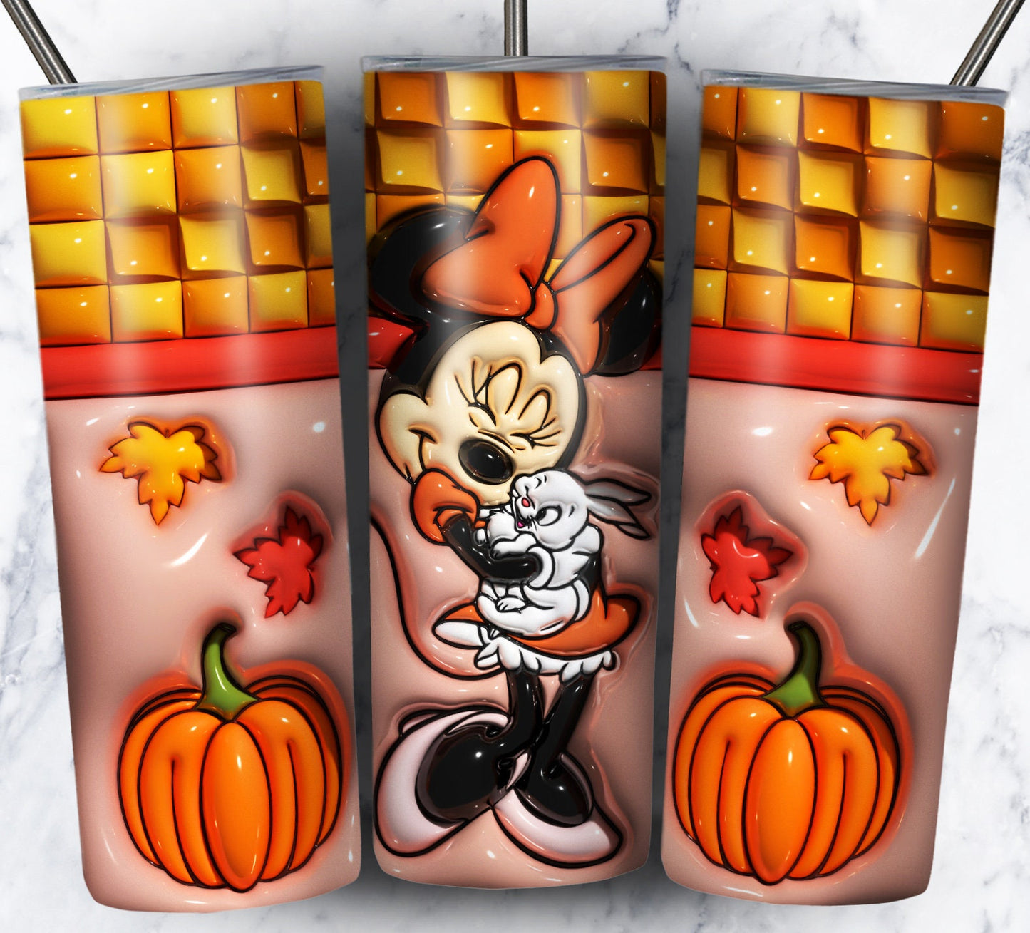 Inflate Cartoon Fall Sublimation 20oz Tumbler Image Puff