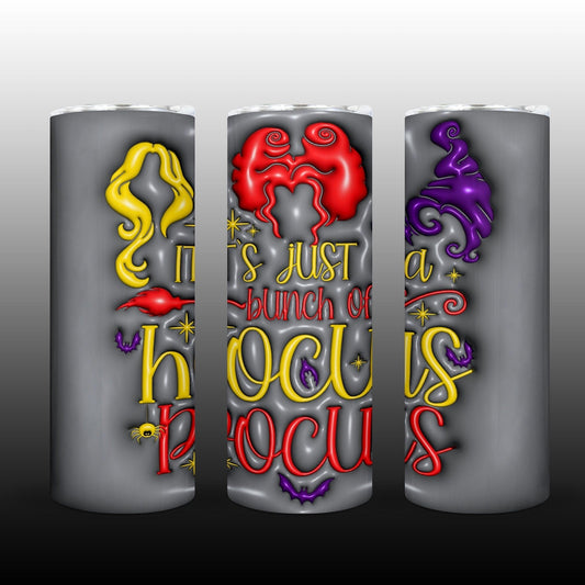 3D Inflate Halloween 20oz Sublimation 20oz Tumbler Image Puff HocusPocus