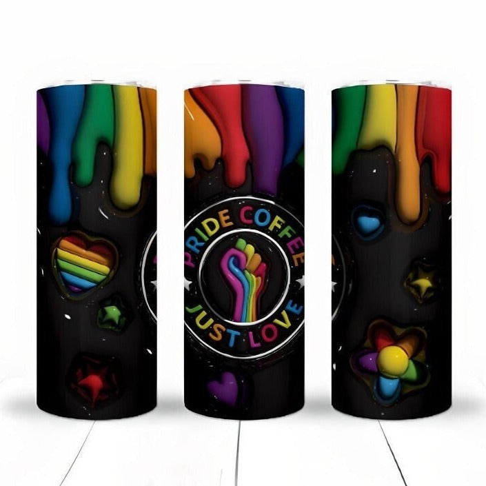 3D Inflate Pride Sublimation 20oz Tumbler Image Puff