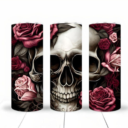 Floral Skull Sublimation 20oz Tumbler Image