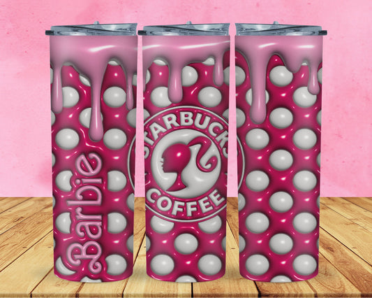 Inflate Barbie Sublimation 20oz Tumbler Image Puff