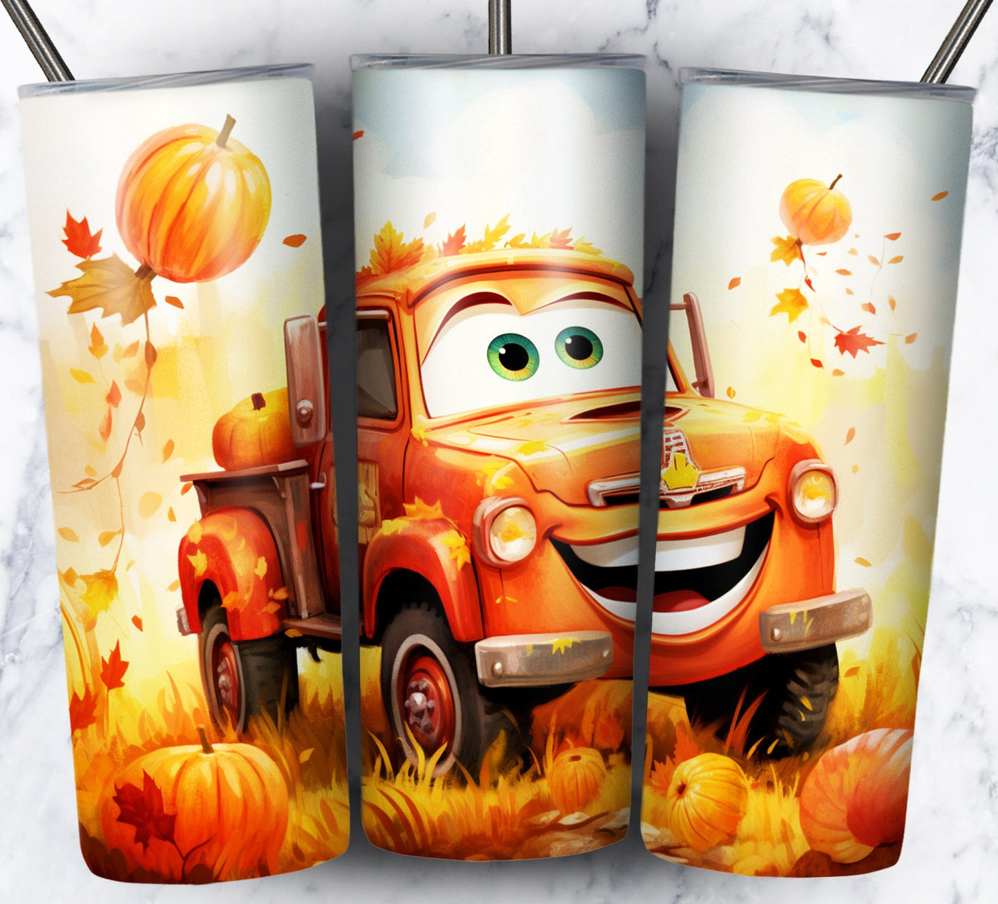 Fall Cartoon Sublimation 20oz Tumbler Image