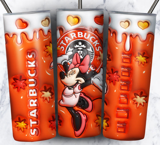 3D Inflate Cartoon Fall Sublimation 20oz Tumbler Image Puff